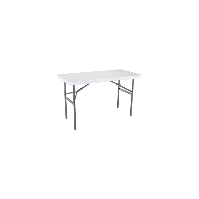 Table pliante 4 pieds commercial leger granit blanc