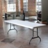 Table pliante 8 pieds commerciale granit blanc
