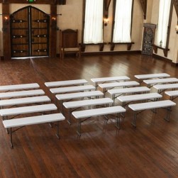 Table de seminaire 6 pieds commerciale granit blanc