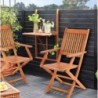 Ensemble de 3 tables et chaises suspendues en bois pour terrasse