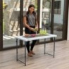 Table pliante reglable de 4 pieds commercial leger) granit blanc