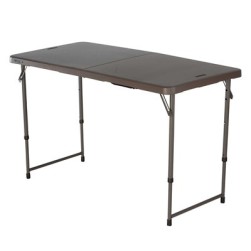 Table pliante reglable de 4 pieds commerciale marron