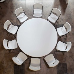 Table ronde 72 pouces commerciale granit blanc