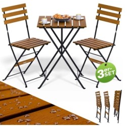 Ensemble de table et chaises de jardin 3 pieces en rotin synthetique gris