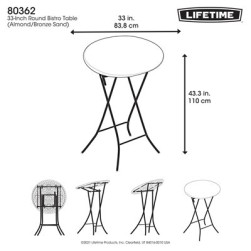 33 pouces ronde Bistro table lampe commercial