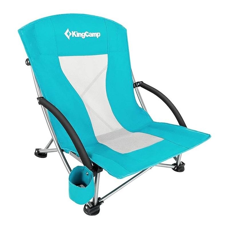 Kingcamp chaise de plage pliante basse, chaise pliante de voyage de concert de camping de plage