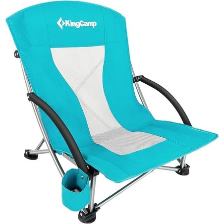 Kingcamp chaise de plage pliante basse, chaise pliante de voyage de concert de camping de plage