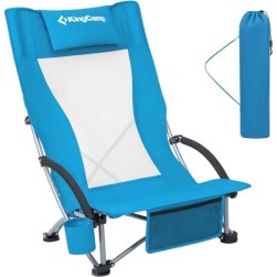 Kingcamp chaise de plage basse adulte chaise de pelouse legere pliante