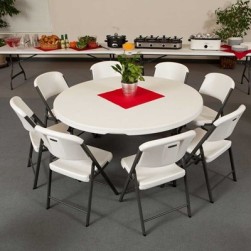 Table de 60 pouces 2 tables de 8 pieds et 48 chaises ensemble commercial