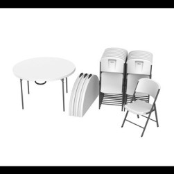 Table pliante ronde de 48 pouces et 16 chaises