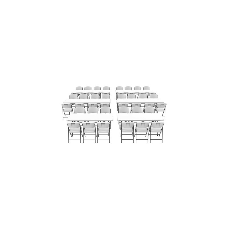 4 tables empilables de 8 pieds 2 tables empilables de 6 pieds et 44 chaises combo commercial