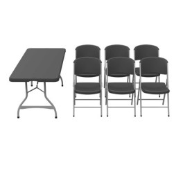 Table empilable de 6 pieds et 6 chaises combo commercial