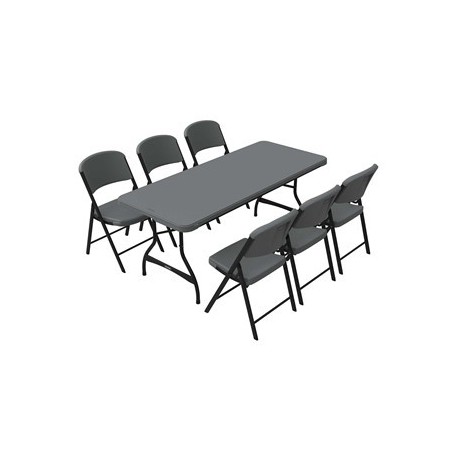 Table empilable de 6 pieds et 6 chaises combo commercial