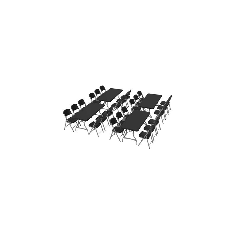 4 tables empilables de 6 pieds et 24 chaises combo commercial
