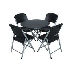 Table individuelle ronde de 33 pouces avec 4 chaises combinees
