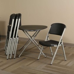 Table individuelle ronde de 33 pouces avec 4 chaises combinees