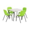 Combinaison de table pour enfants et 4 chaises empilables Vert lime