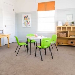 Combinaison de table pour enfants et 4 chaises empilables Vert lime