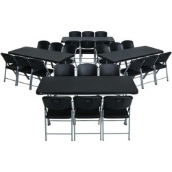 Table empilable de 6 pieds et 8 chaises combo commercial