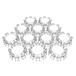 12 tables empilables rondes de 60 pouces et 96 chaises combo commercial
