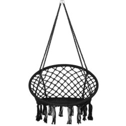 Noir macrame tresse coton Swing chair pendentif Boho