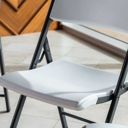 Chaise pliante 4 PK commercial Granit blanc