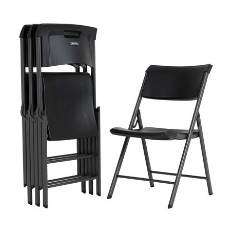 Chaise pliante 4 PK commercial noir