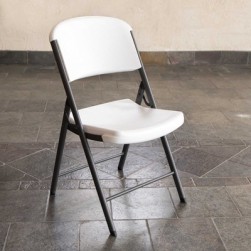 Chaise pliante classique commerciale granit blanc