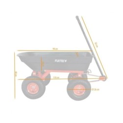 Chariot de jardin - FUXTEC FX-KW2175 - 4 roues, benne basculante