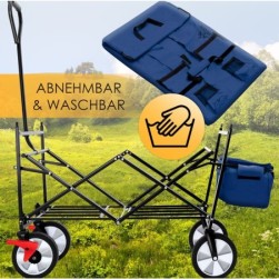 KESSER® Bollerwagen pliable avec toit Chariot a main,Bleu/Navy