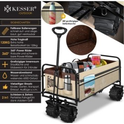 KESSER® Bollerwagen pliable avec pneus larges Chariot de jardin