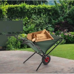 Brouette pliable en tissu de jardin verte charge de 20 kg Desique