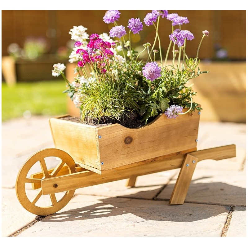 Garden Mile Brouette de jardin en bois pour l'exterieur – 70 cm