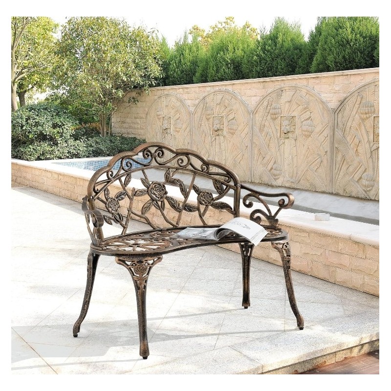 Banc de Jardin Chaise de Jardin Fonte Resistant aux Intemperies