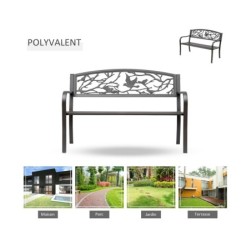 Outsunny Banc 3 Places de Jardin terrasse Style Rural Chic