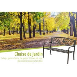 Outsunny Banc 3 Places de Jardin terrasse Style Rural Chic