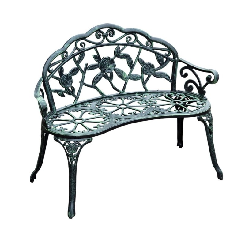 Outsunny Banc de Jardin 2 Places Style neo-retro Motif Rose