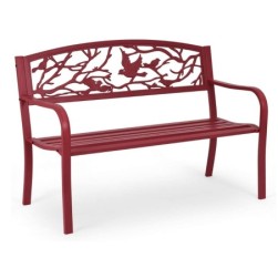 COSTWAY Banc de Jardin Structure Stable  Motif Oiseaux et Branches