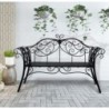 HLC Banc de Jardin, Banc de Jardin 2 Places Decoratif en Fer Forge