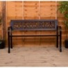 Garden Vida Banc de jardin en acier, motif tulipe, 3 places