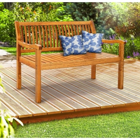 Tillvex Banc de Jardin125 cm en Bois Banquette d'Exterieur 3 Places