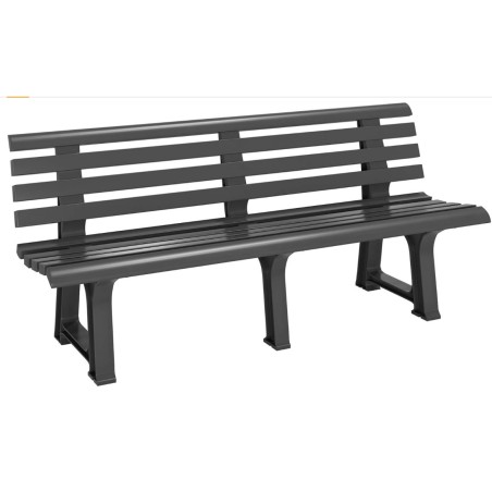 CASARIA Banc de Jardin Orchidea Anthracite 3 Places Banc d'exterieur