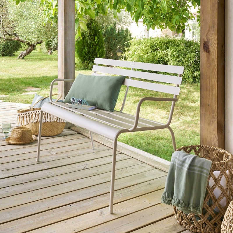 Banc de jardin GREENSBORO Argile 2 places