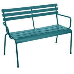 Banc de jardin GREENSBORO Bleu canard 2 places