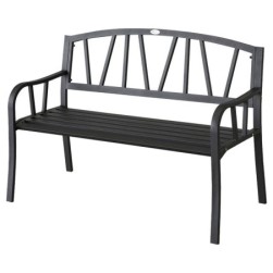 Banc de jardin Alvernia Noir 3 places