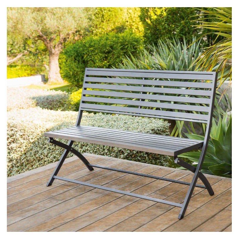 Banc de jardin pliant OLBIA Graphite