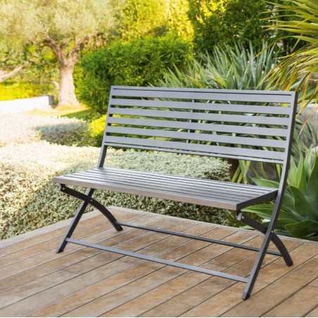 Banc de jardin pliant OLBIA Graphite