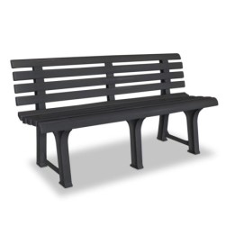 Banc de jardin en pvc - Gris anthracite - Plastique