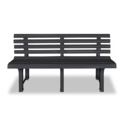 Banc de jardin en pvc - Gris anthracite - Plastique