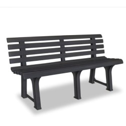 Banc de jardin en pvc - Gris anthracite - Plastique